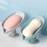 Leaf Shape Soap Box with Drain for Bathroom Storage
