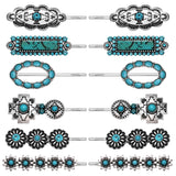 Western Turquoise Hair Clips Southwestern Country Cowgirl Hair Pin for Women Decorative Bobby Pins Western Turquoise Flowers HOWDY COWGIRL Retro Hair Pins Hair Accessories 12 Pack (12Pcs-C)