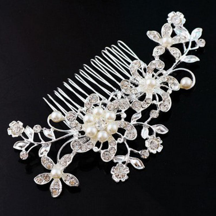 Pearl and Rhinestone Bridal Hair Comb Wedding Accessory