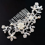 Pearl and Rhinestone Bridal Hair Comb Wedding Accessory