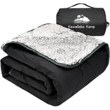 KawaGebo Kamp Sherpa Warm Outdoor Camping Blanket - Waterproof Stadium Blanket for Cold Weather Camp Sports Mom and Concert - Camping Quilt