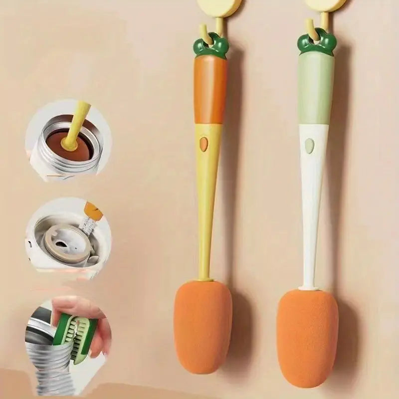 Carrot-Shaped Multifunctional Bottle Cleaning Brush