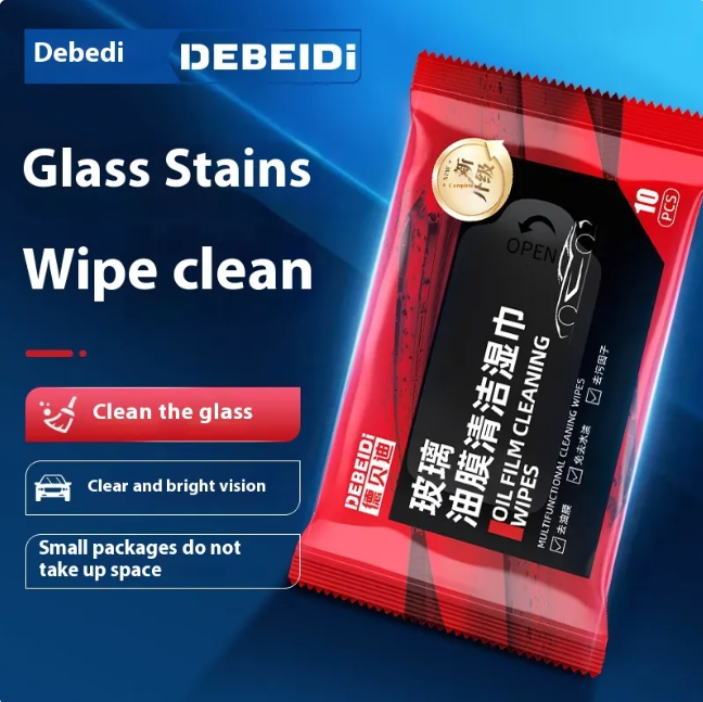 Car Glass Oil Film Remover Wipes - Streak-Free, Fast-Acting, Rainproof Cleaning Cloths for Windshield (1/3/5/10 PCS)