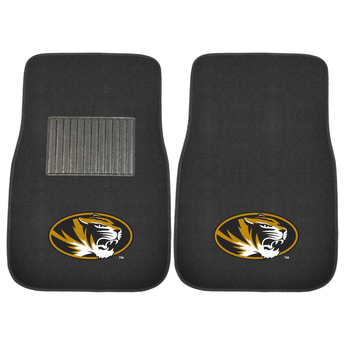 FANMATS 17605 Missouri Tigers 2-Piece Embroidered Team Logo Car Mat Set Front Row Automotive Floor Mats