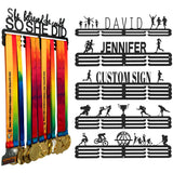 Custom Medal Hanger Display Rack - Personalized Metal Sports Awards Organizer for Wall Hold Up 60 Medal for GymnasticRunningSoccerBaseballFootballIce HockeyBasketball