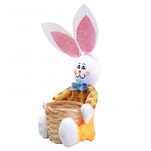 Cartoon Rabbit Design Bamboo Egg Organizer Basket