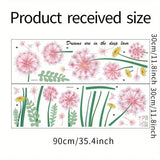 Pink Dandelion Wall Stickers for Home Decoration (2 Sheets)
