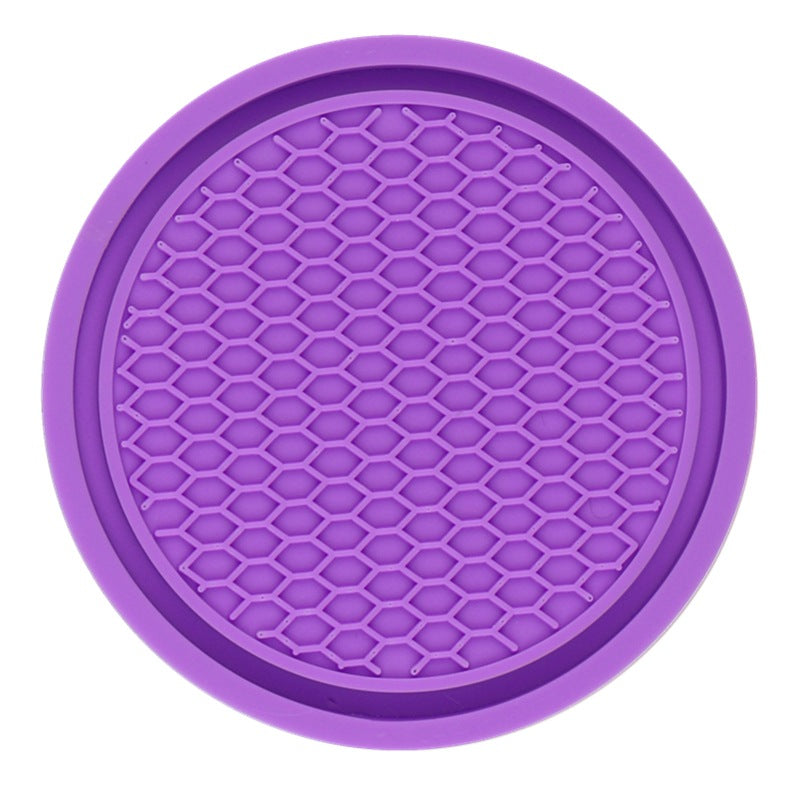 Creative Honeycomb Car Cup Holder Mat with Rhinestones