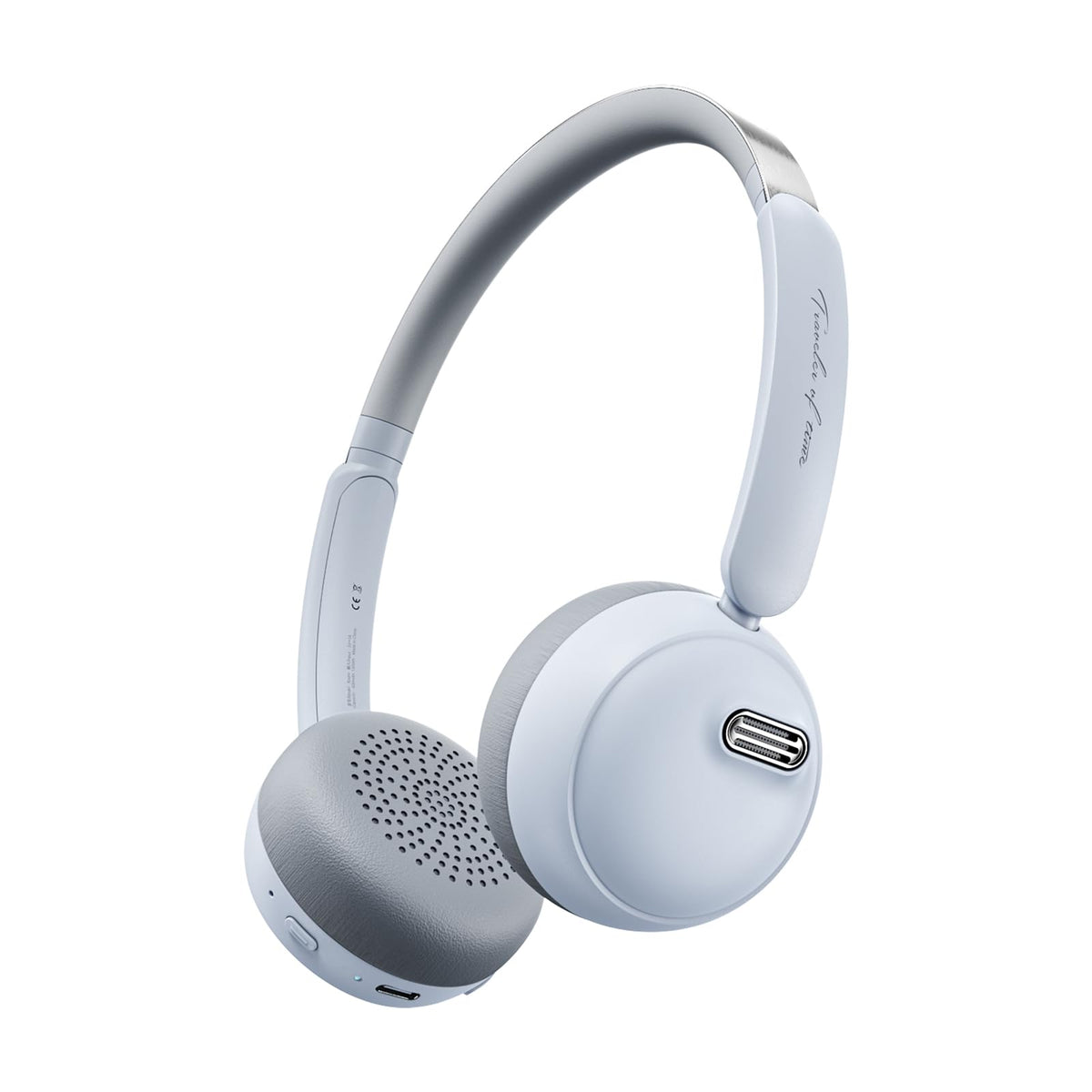 FINGERTIME Retro Bluetooth Headphones Hybrid Active Noise Cancelling Headphones On-Ear Bluetooth Headphones Bluetooth V 5.4 60 Hours Playtime Built-in Microphone Old School Style (Blue)