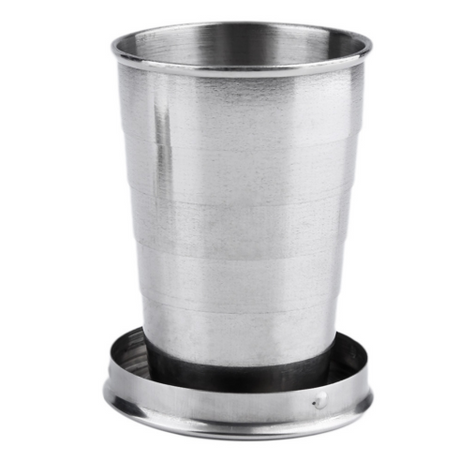 Stainless Steel Camping Folding Water Bottle & Cup