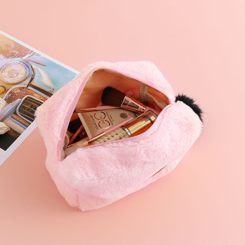 Plush Makeup Bag - Stylish Multi-functional Organizer