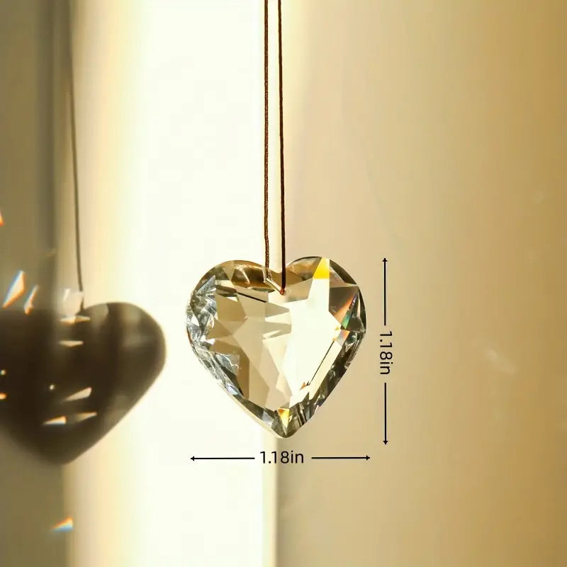 Heart-Shaped Sun Catcher Crystal Pendant for Home Decor