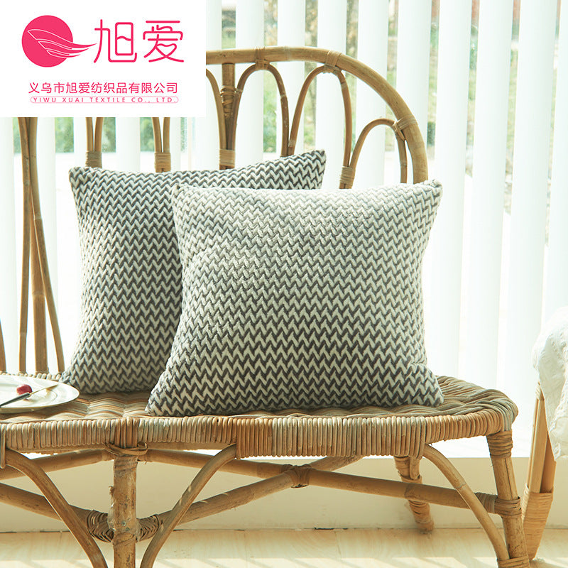 Herringbone Double-sided Plush Car and Sofa Cushion