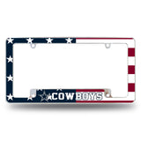 Rico Industries NFL Football Dallas Cowboys Patriotic 12" x 6" Chrome All Over Automotive License Plate Frame for Car/Truck/SUV