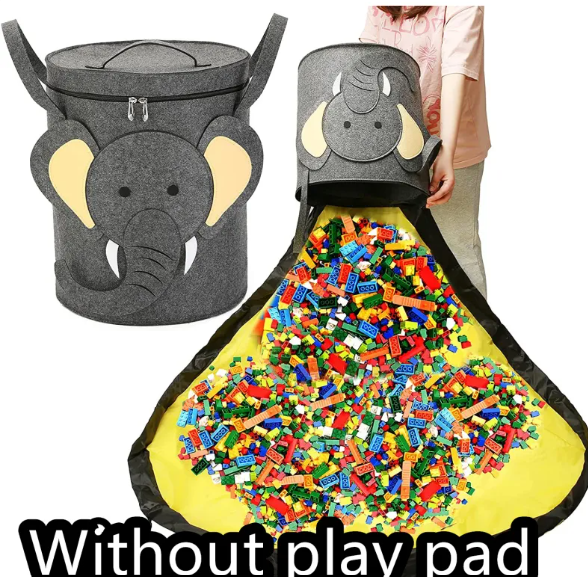 Felt Storage Bag Toy Play Mat 2 In 1 Pull Rope