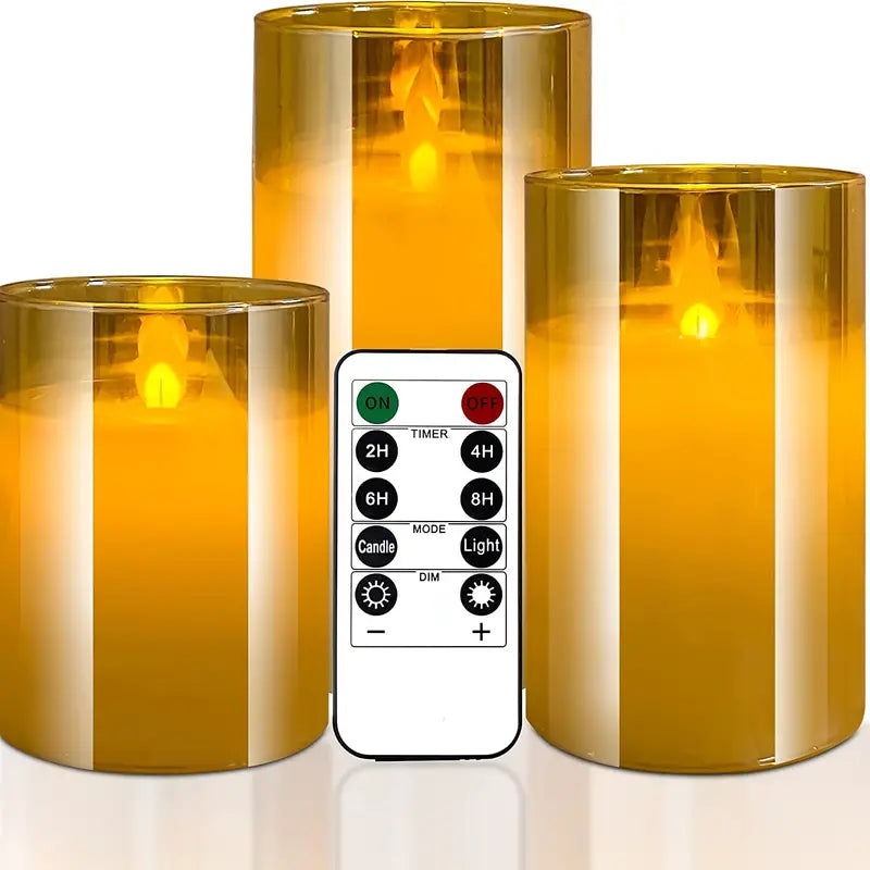 3pcs Battery Operated Electric Candles for Home Decor