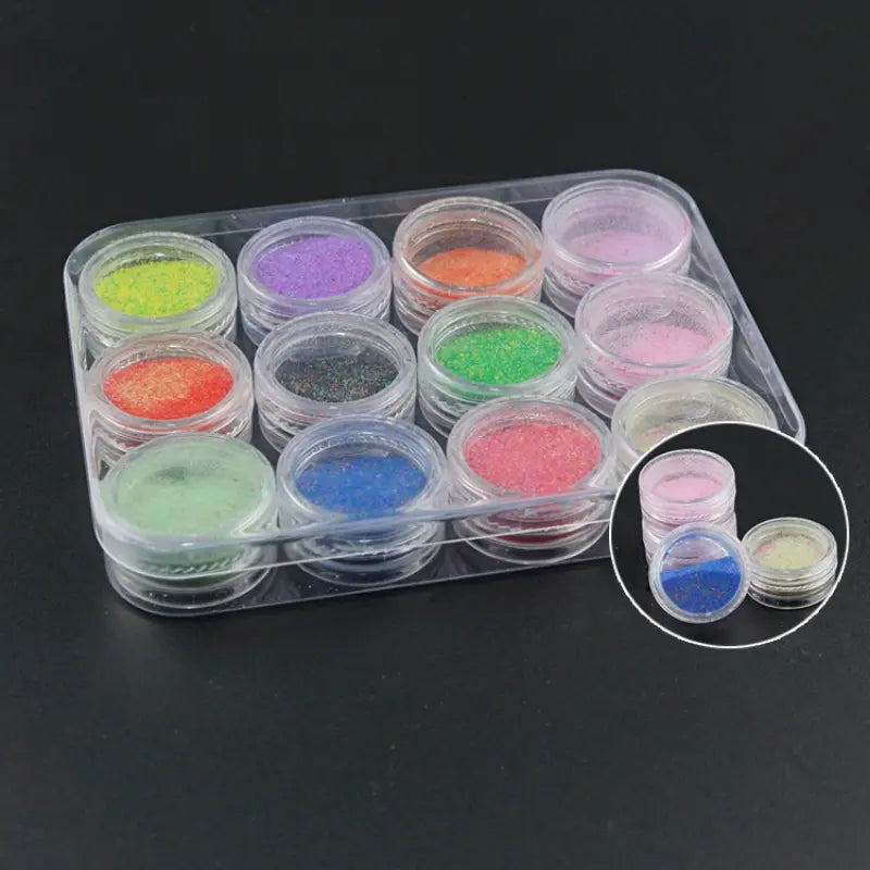 12-Grid Portable Transparent Storage Box for Nail Art