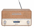 Denver DAB-36LW Real Wood Retro FM Radio with Bluetooth & Alarm Clock (Works with Mains Power or 4xC Batteries)