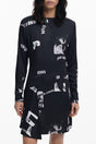 DESIGUAL WOMEN'S SHORT BLACK DRESS