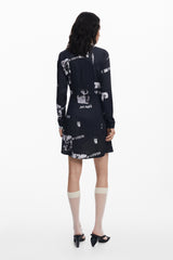 DESIGUAL WOMEN'S SHORT BLACK DRESS