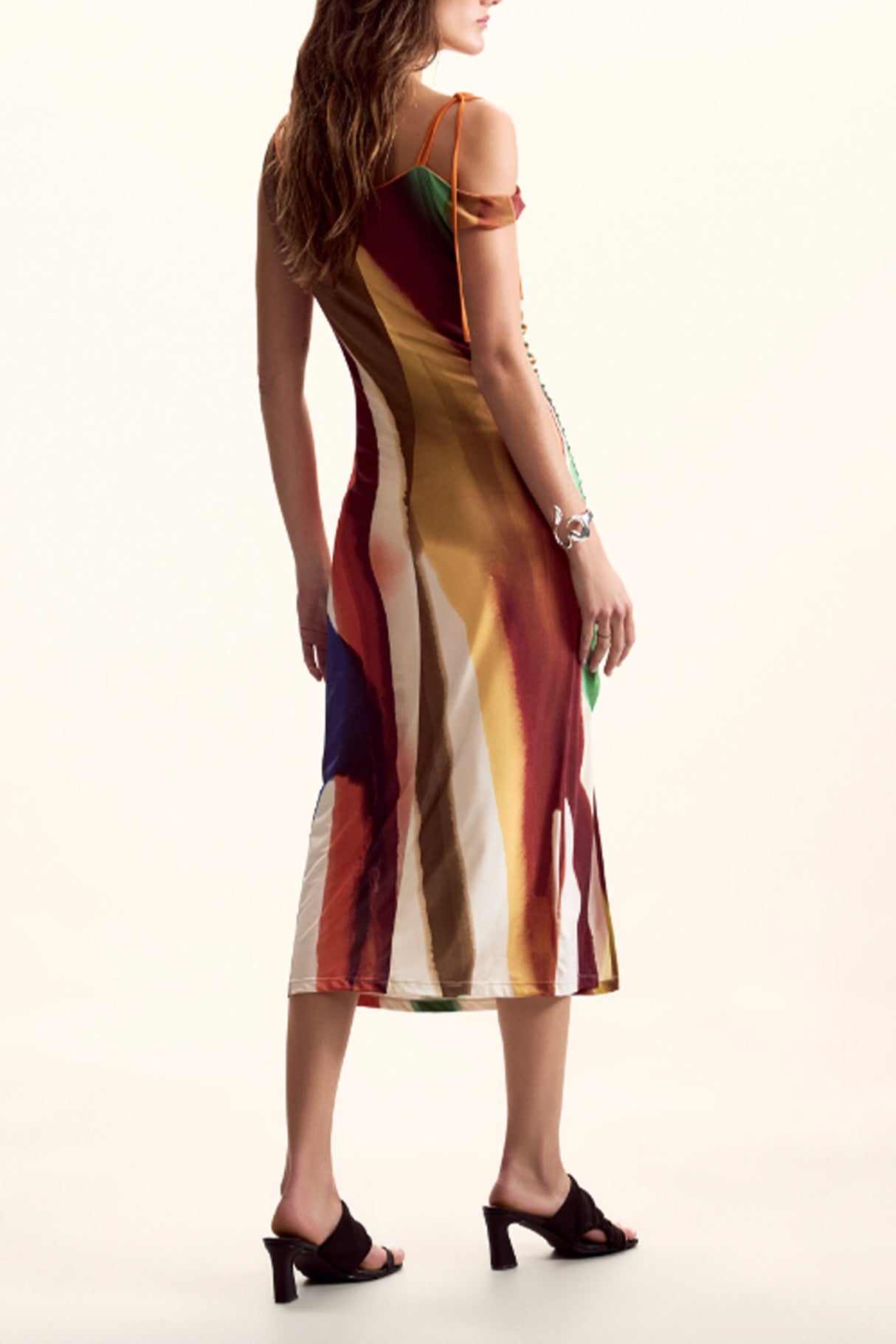 DESIGUAL WOMEN'S LONG DRESS IN BROWN