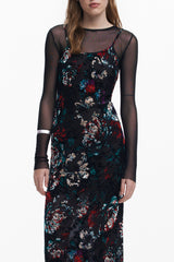 DESIGUAL WOMEN'S LONG BLACK DRESS