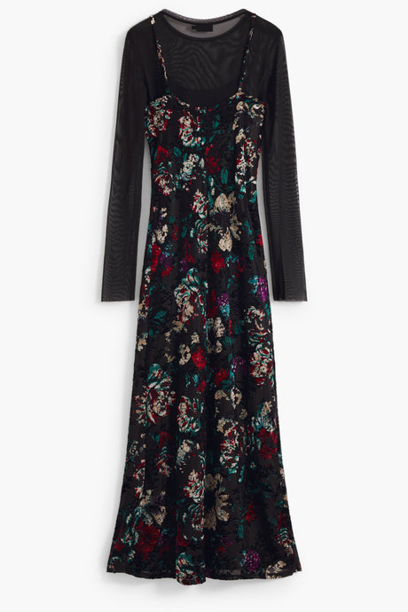 DESIGUAL WOMEN'S LONG BLACK DRESS