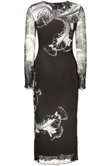 DESIGUAL WOMEN'S LONG BLACK DRESS