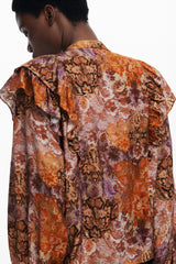 DESIGUAL WOMEN'S LONG-SLEEVED SHIRT, ORANGE