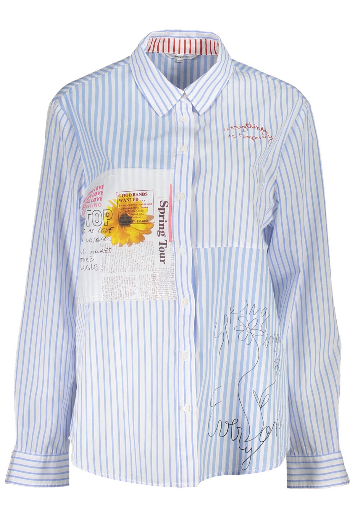 DESIGUAL LONG SLEEVE SHIRT WOMEN BLUE