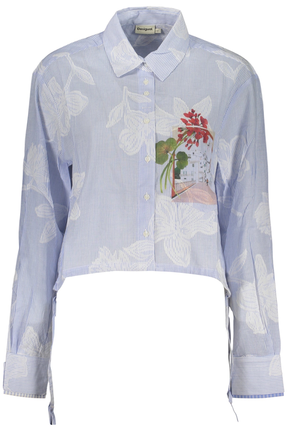DESIGUAL WOMEN'S LONG-SLEEVED SHIRT, BLUE