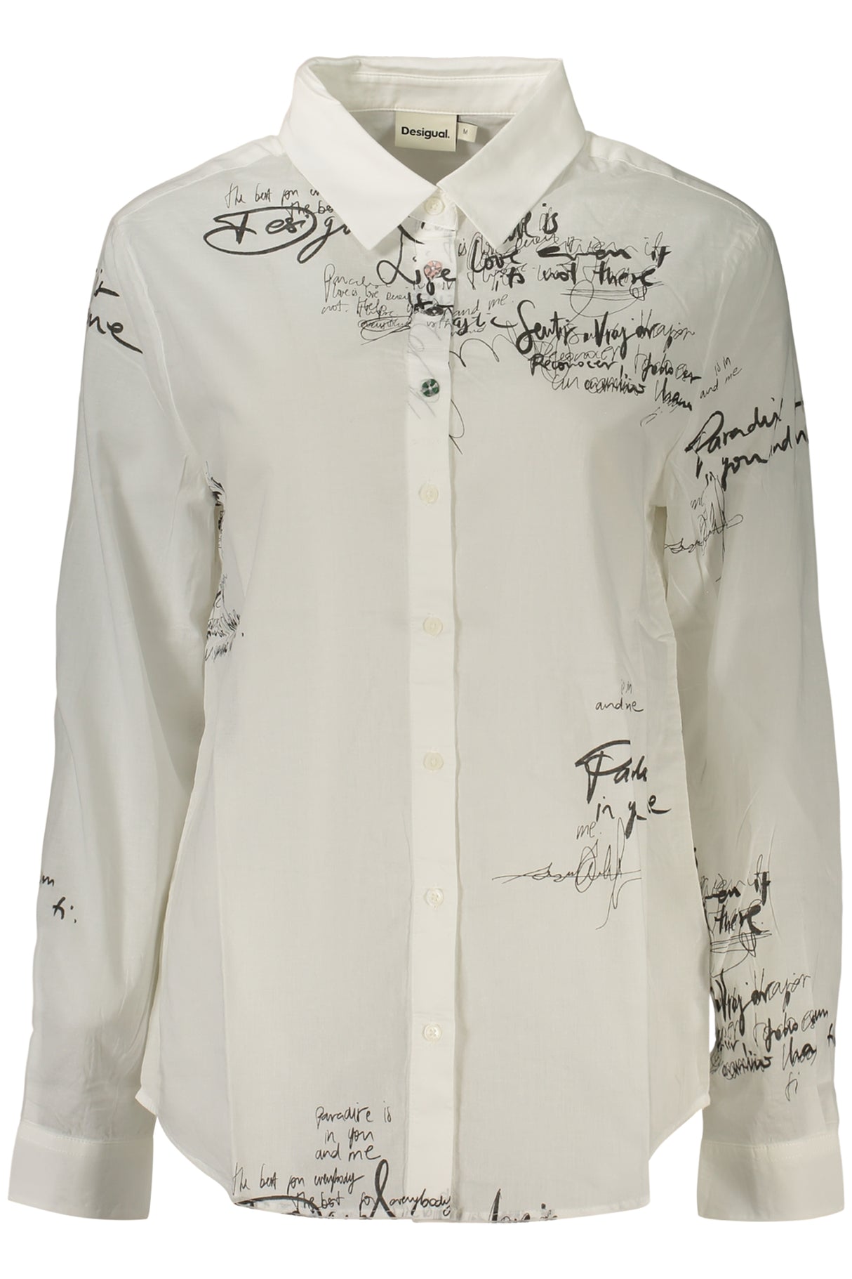 DESIGUAL WOMEN'S LONG-SLEEVED SHIRT WHITE