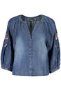 DESIGUAL WOMEN'S LONG-SLEEVED SHIRT, BLUE