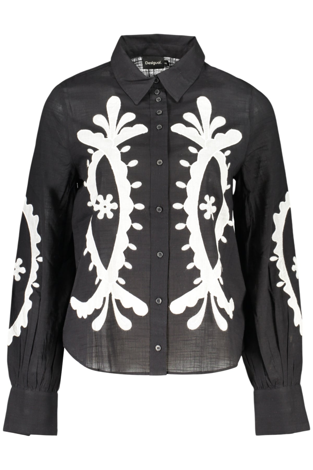 DESIGUAL WOMEN'S LONG-SLEEVED SHIRT, BLACK