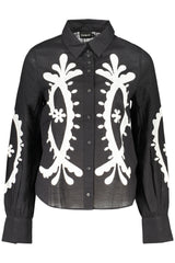 DESIGUAL WOMEN'S LONG-SLEEVED SHIRT, BLACK