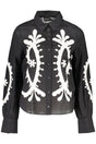 DESIGUAL WOMEN'S LONG-SLEEVED SHIRT, BLACK