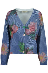 DESIGUAL WOMEN'S BLUE CARDIGAN