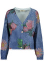 DESIGUAL WOMEN'S BLUE CARDIGAN