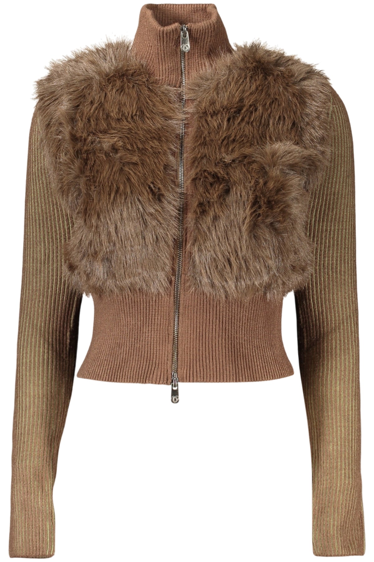 DESIGUAL WOMEN'S BROWN CARDIGAN