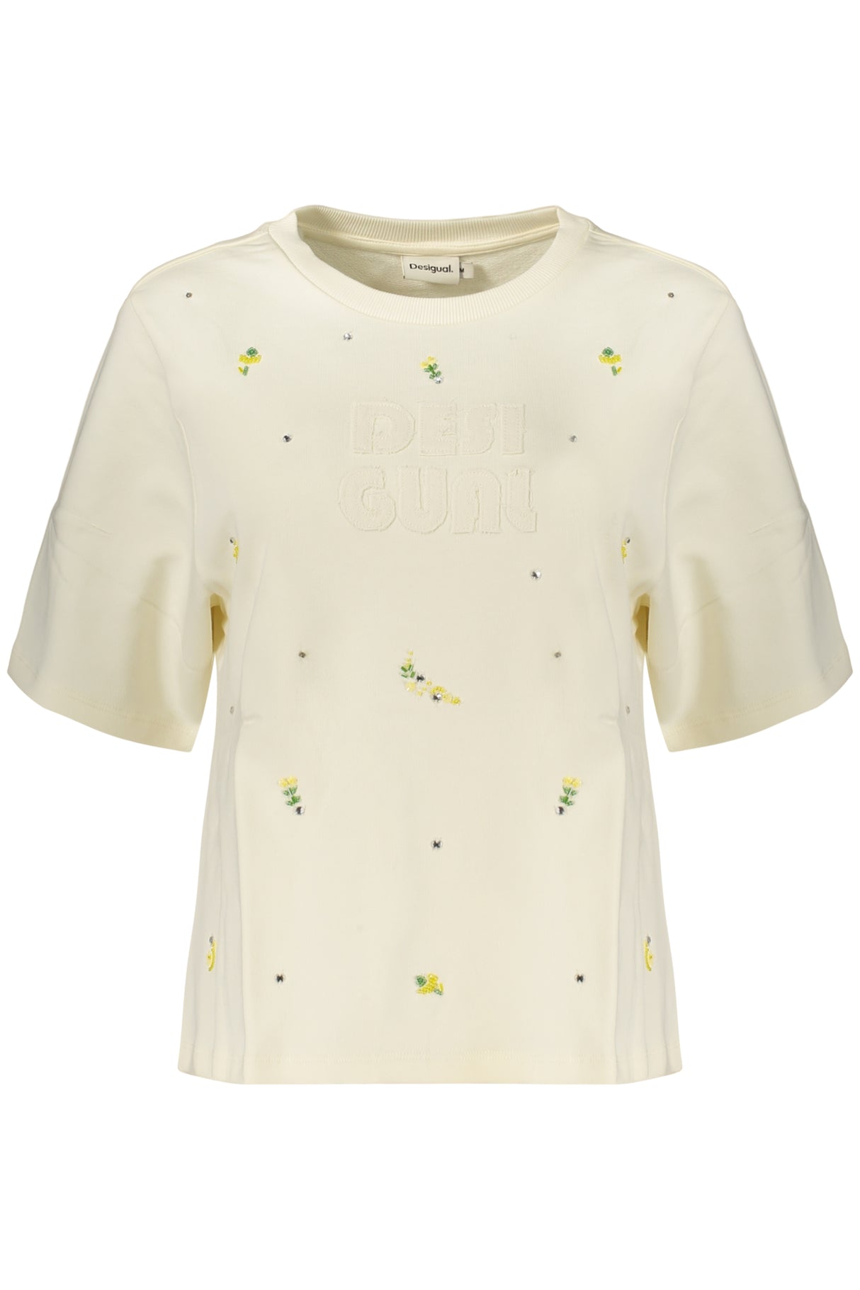 DESIGUAL WOMEN'S WHITE ZIP-UP SWEATSHIRT