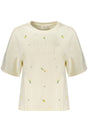 DESIGUAL WOMEN'S WHITE ZIP-UP SWEATSHIRT