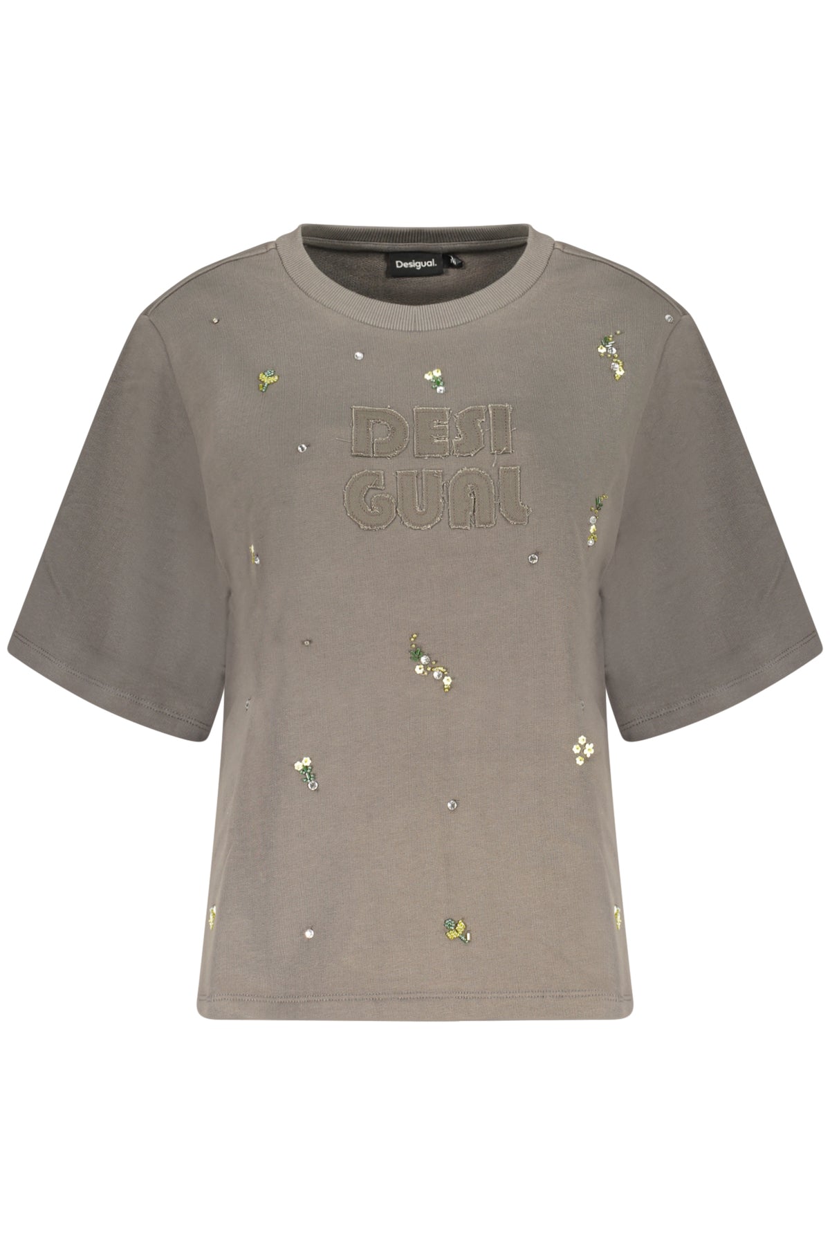 DESIGUAL WOMEN'S GRAY ZIP-UP SWEATSHIRT