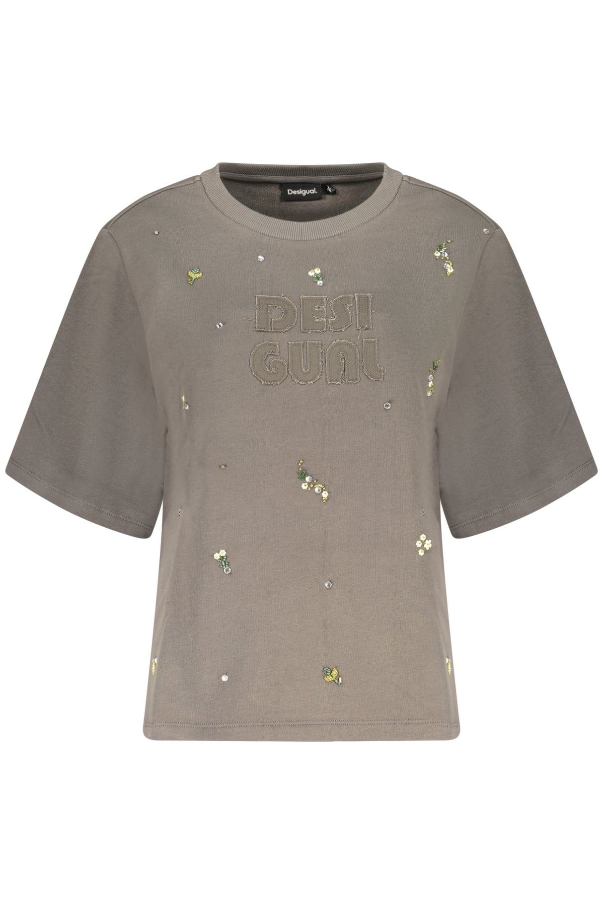DESIGUAL WOMEN'S GRAY ZIP-UP SWEATSHIRT