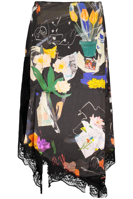 DESIGUAL WOMEN'S LONG SKIRT BLACK