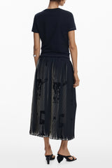 DESIGUAL WOMEN'S LONG SKIRT BLACK