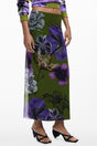 DESIGUAL WOMEN'S LONG GREEN SKIRT