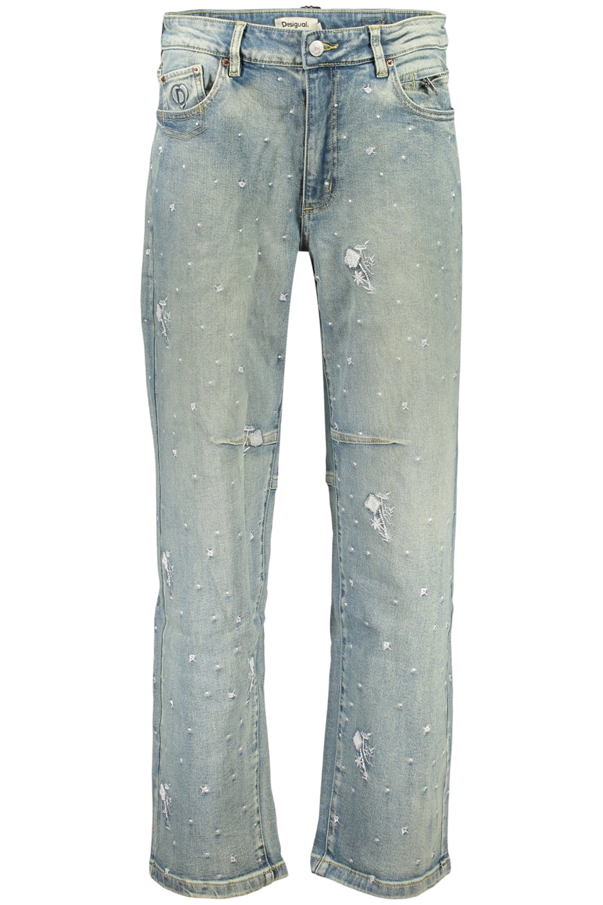 DESIGUAL WOMEN'S DENIM JEANS, BLUE