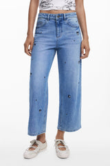 DESIGUAL WOMEN'S DENIM JEANS, BLUE