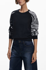 DESIGUAL WOMEN'S BLACK SWEATER
