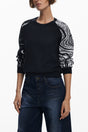 DESIGUAL WOMEN'S BLACK SWEATER